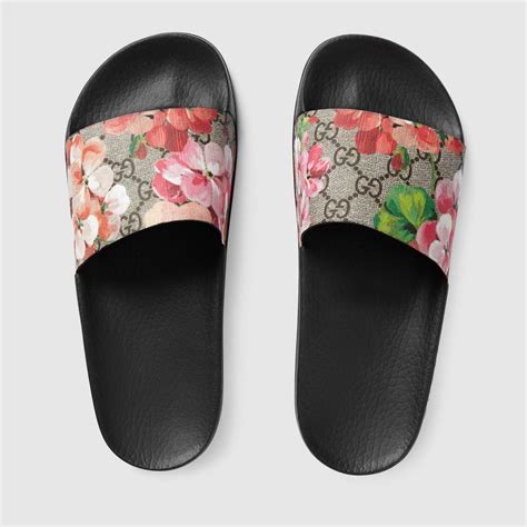 gucci supreme floral slides